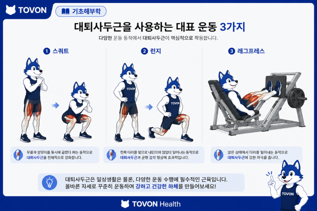 대퇴사두근이란? 허벅지 앞쪽 근육의 4가지 구조와 역할 스쿼트 런지 레그프레스에서 사용되는 대퇴사두근
