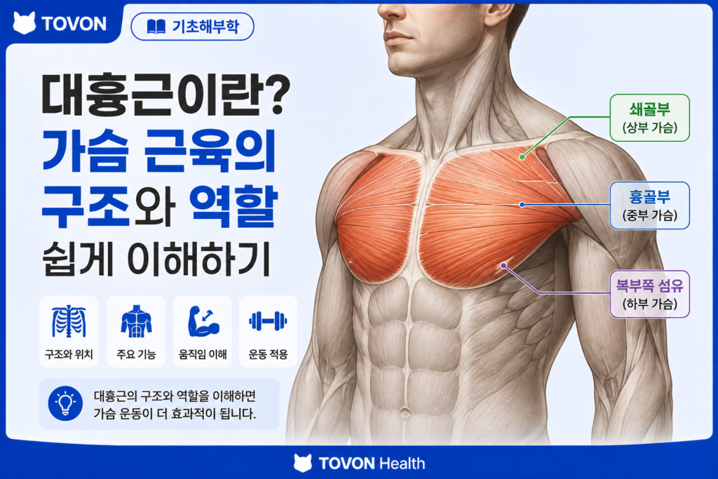대흉근이란? 가슴 근육의 구조와 역할 쉽게 이해하기 대흉근의 구조와 가슴 근육의 위치