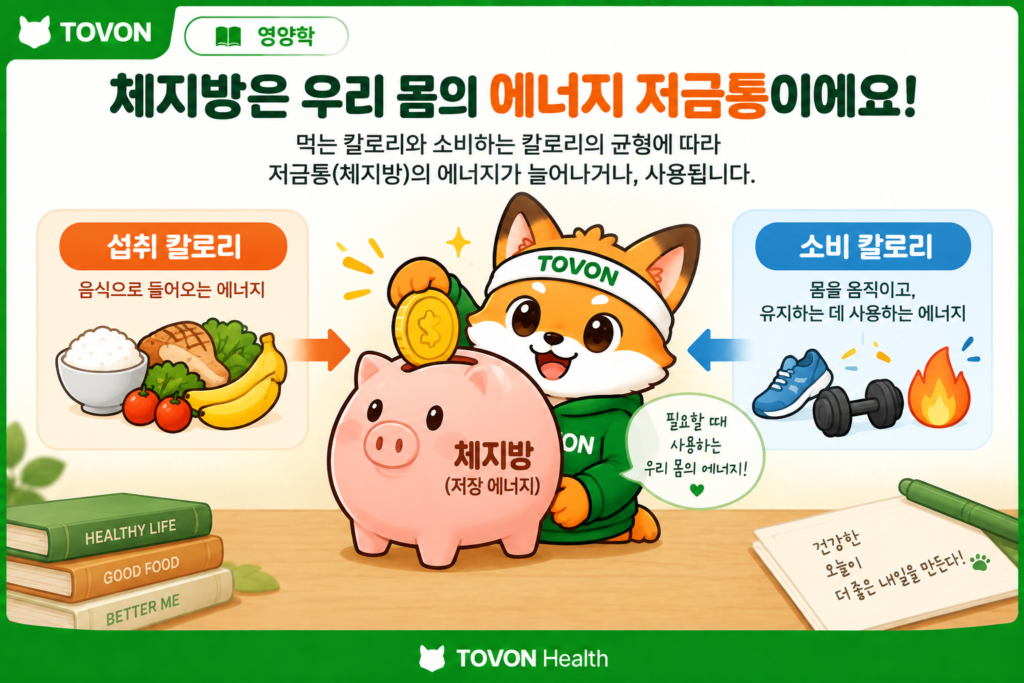 체지방은 어떻게 줄어들까? 다이어트와 칼로리 적자의 원리 칼로리 적자로 체지방이 감소하는 원리를 저금통에 비유한 토번이