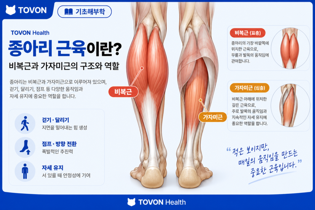 종아리 근육이란? 비복근과 가자미근의 구조와 역할 종아리 근육의 구조와 비복근 가자미근