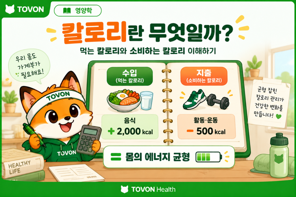 칼로리란 무엇일까? 먹는 칼로리와 소비하는 칼로리 이해하기 칼로리와 먹는 에너지와 소비하는 에너지를 가계부로 표현한 토번이